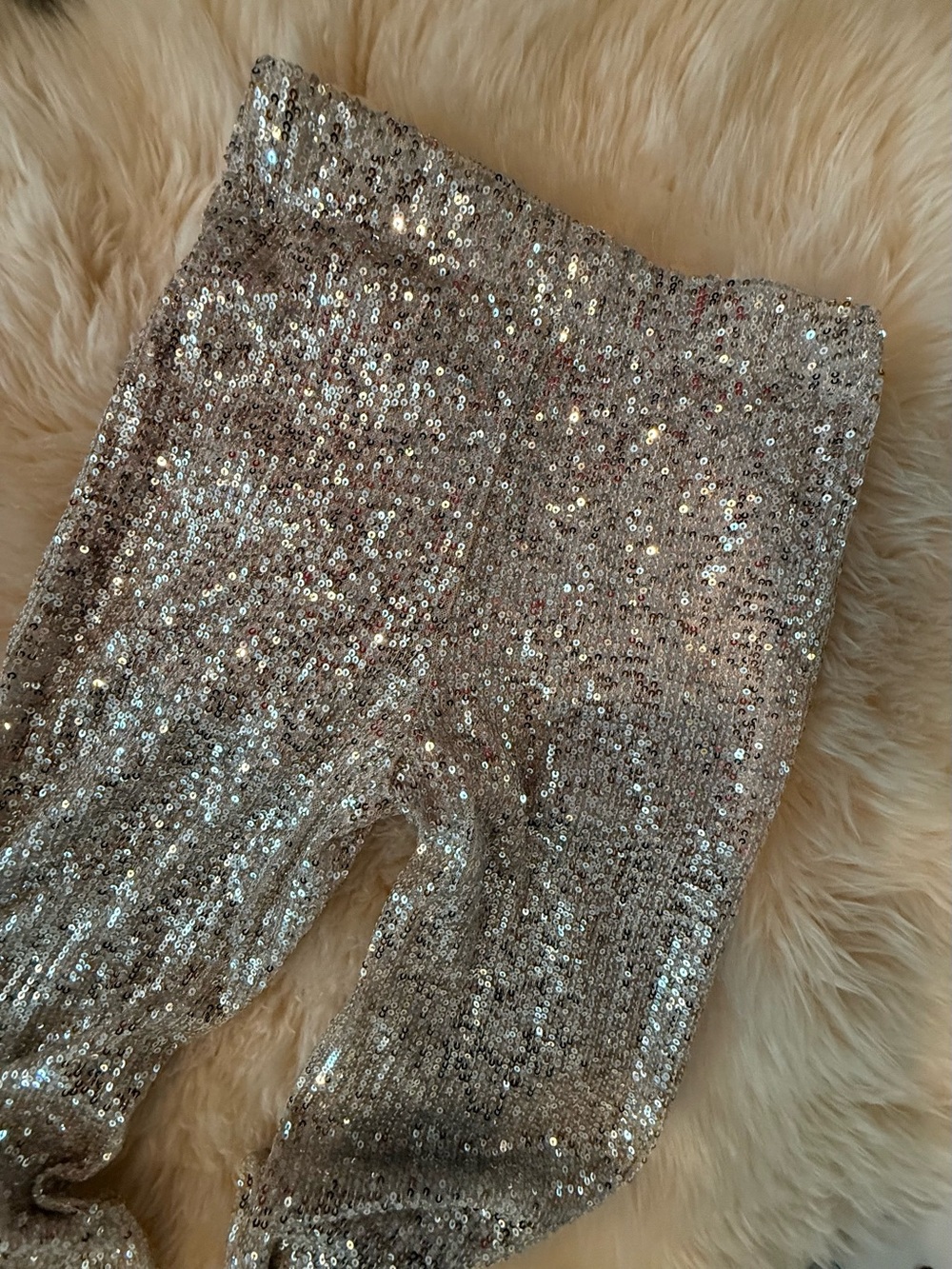 Forever 21 Sequined Flare Knit Pants - Picture 5 of 7